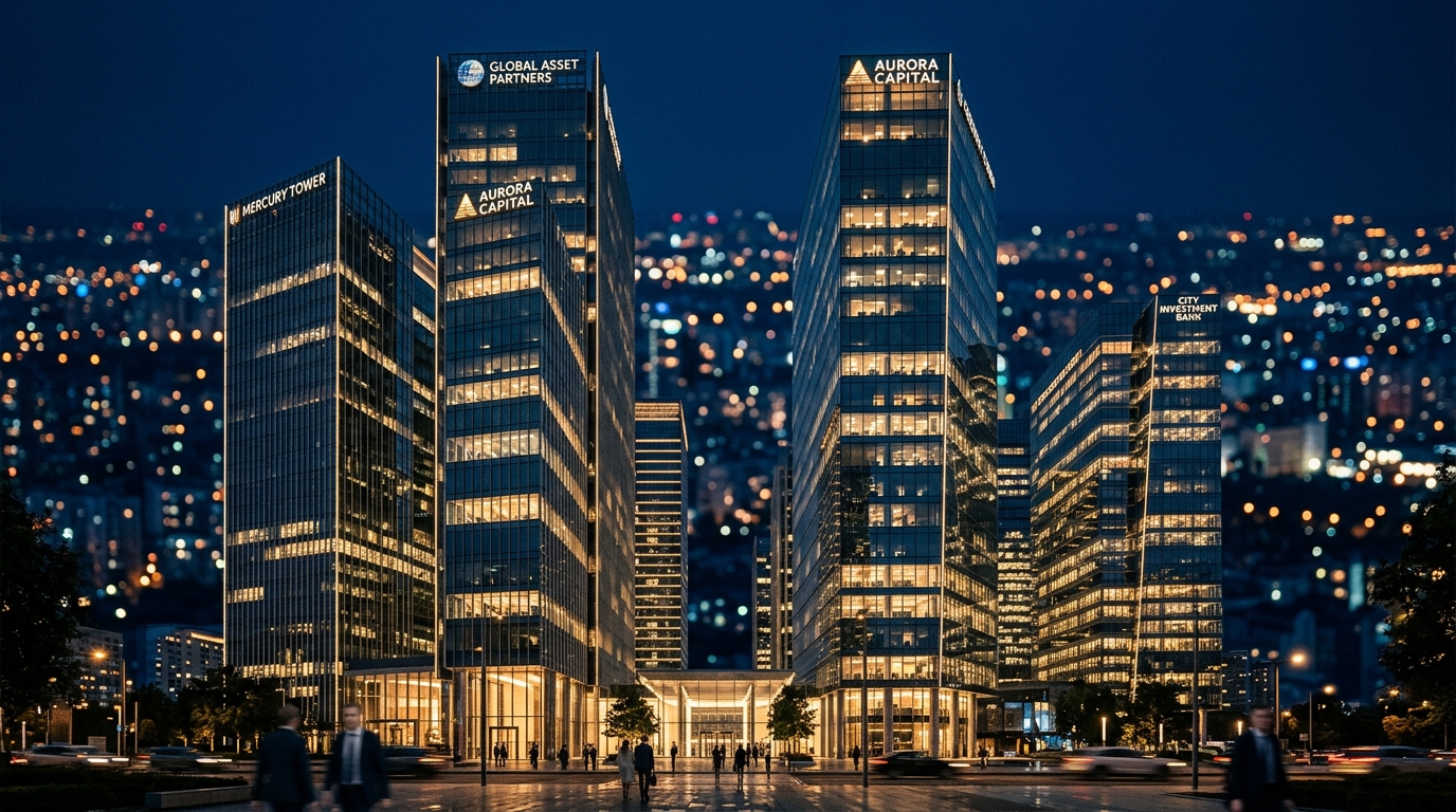 Modern Financial District Skyline